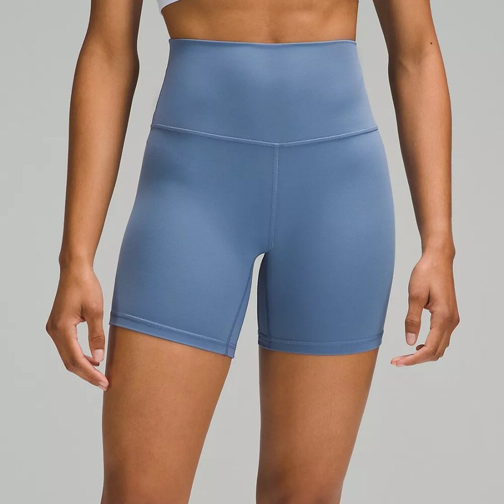 lululemon athletica High-Rise Bike Shorts in Dusty Blue